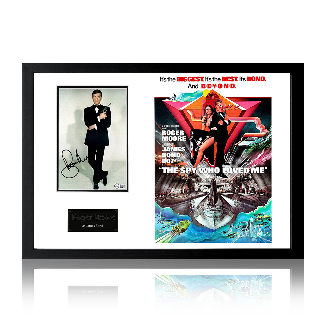 Roger Moore The Spy Who Loved Me Image Iconic Frame (AFTAL Authentication)