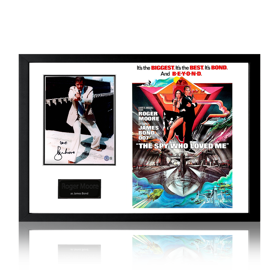 Roger Moore The Spy Who Loved Me Image Iconic Frame (AFTAL Authentication)