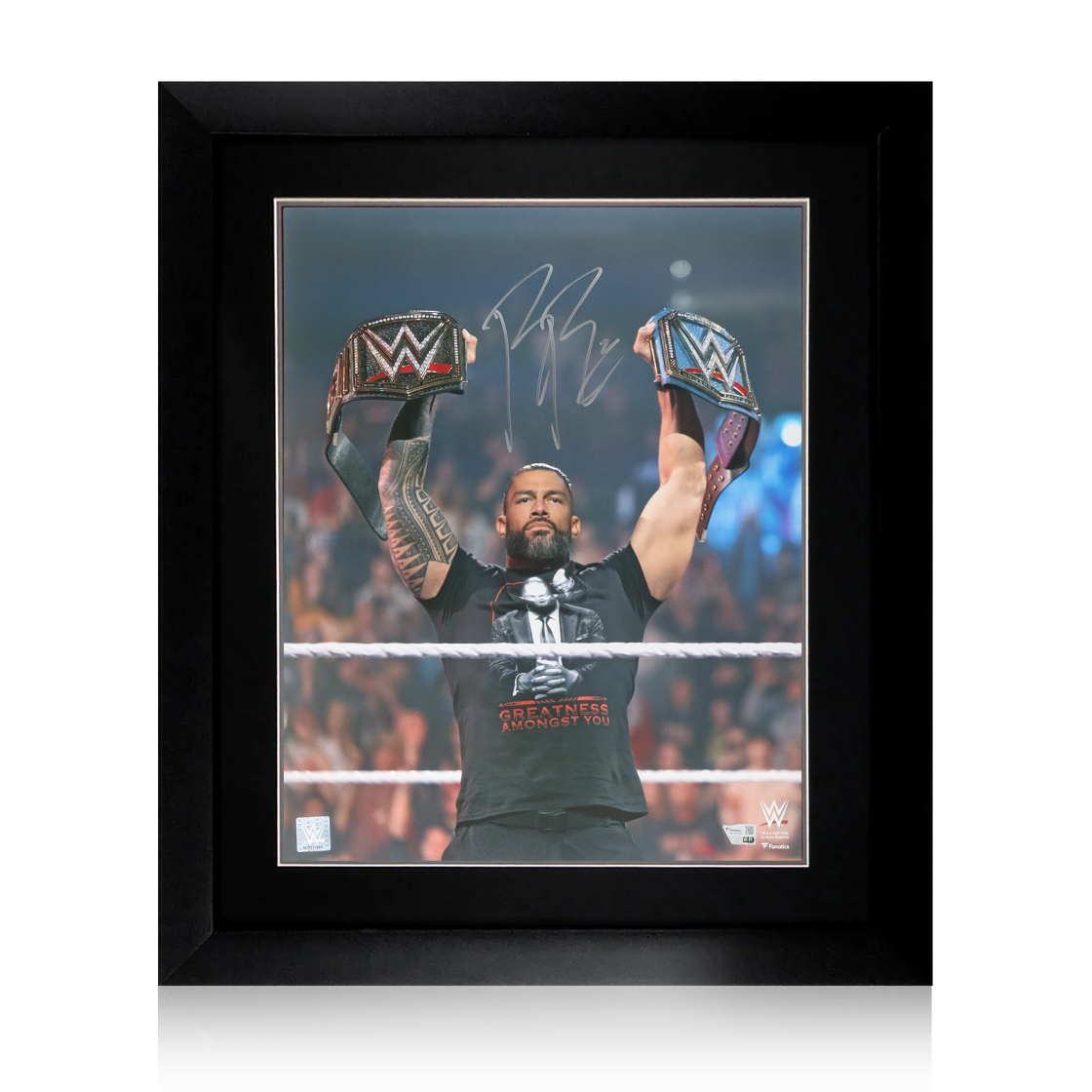 Roman Reigns Signed 20x16 Deluxe Mount Iconic Frame (Fanatics)