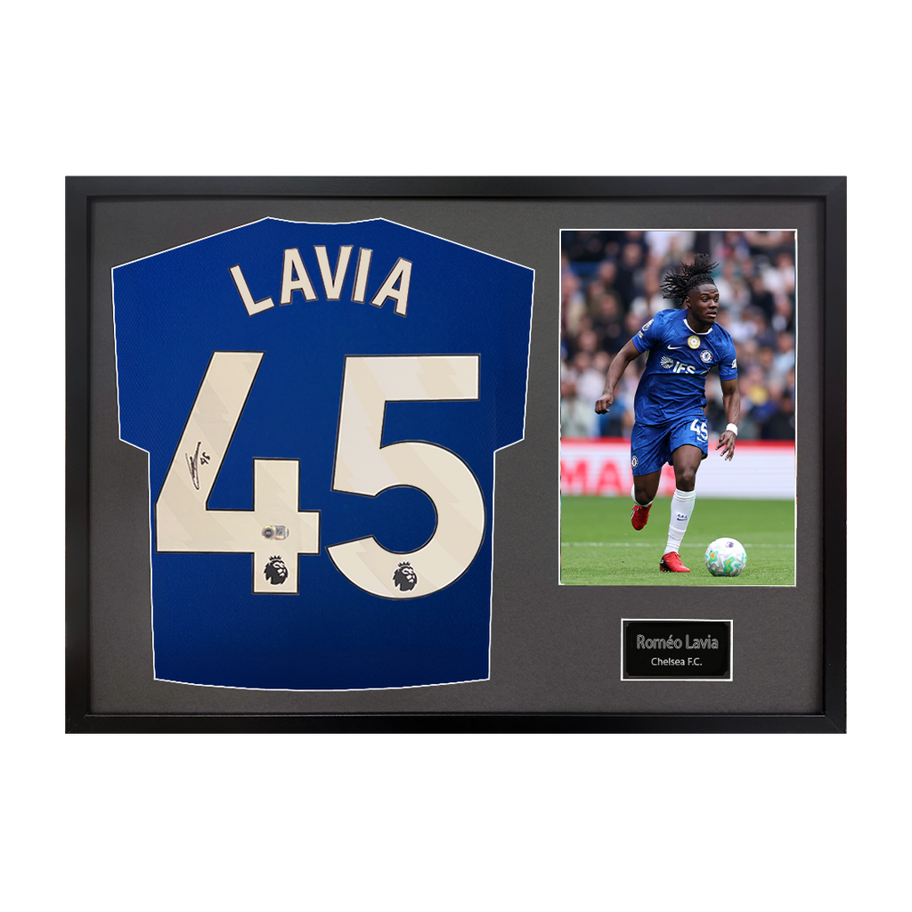 Roméo Lavia Signed Chelsea Shirt Classic Frame (ACG Cert)