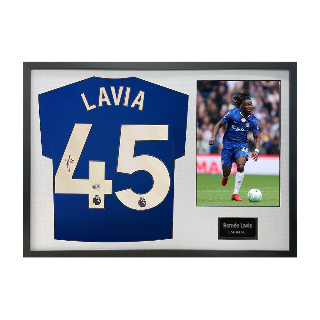 Roméo Lavia Signed Chelsea Shirt Classic Frame (ACG Cert)