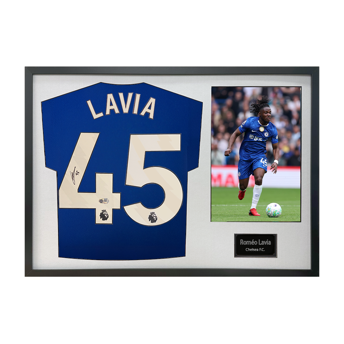 Roméo Lavia Signed Chelsea Shirt Classic Frame (ACG Cert)