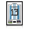 Cristian Romero Signed Argentina Shirt Premium Frame