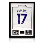 Cristian Romero Signed Tottenham Hotspur Shirt Premium Frame