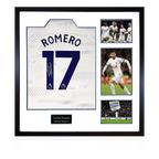 Cristian Romero Signed Tottenham Hotspur Shirt Elite Frame
