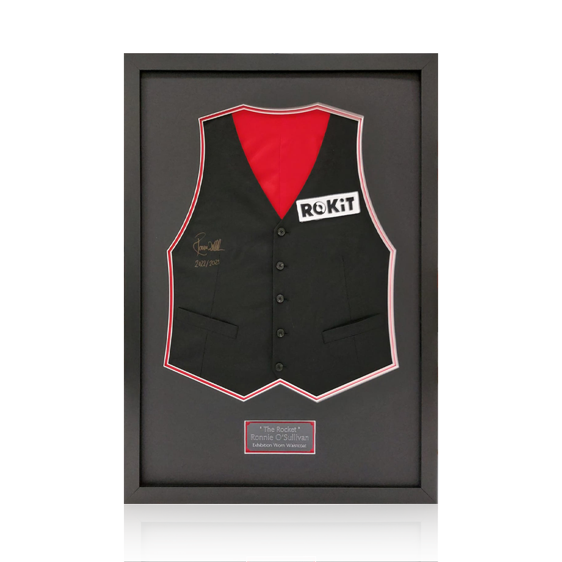 Ronnie O'Sullivan Signed Exhibition 22/23 Waistcoat Display