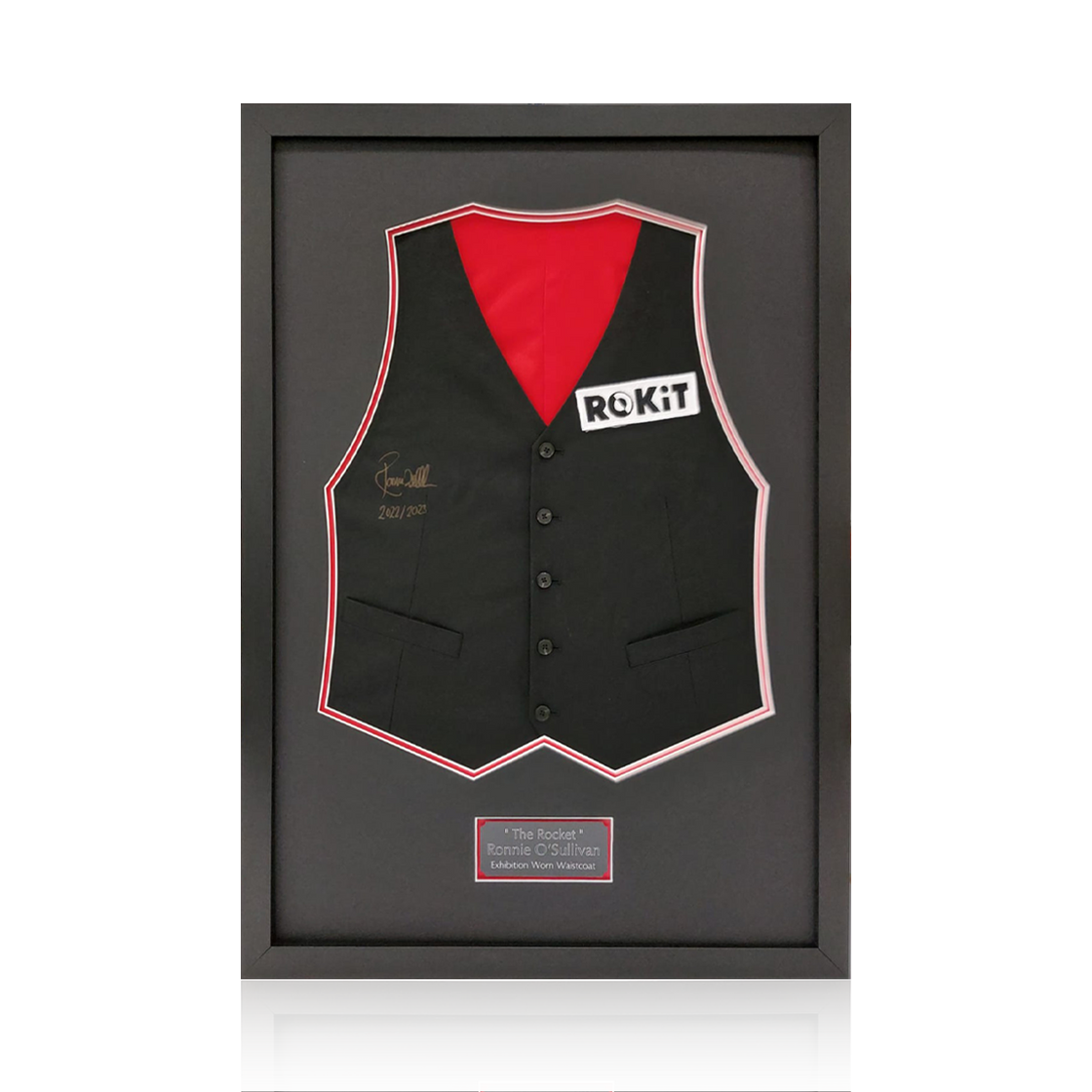 Ronnie O'Sullivan Signed Exhibition 22/23 Waistcoat Display