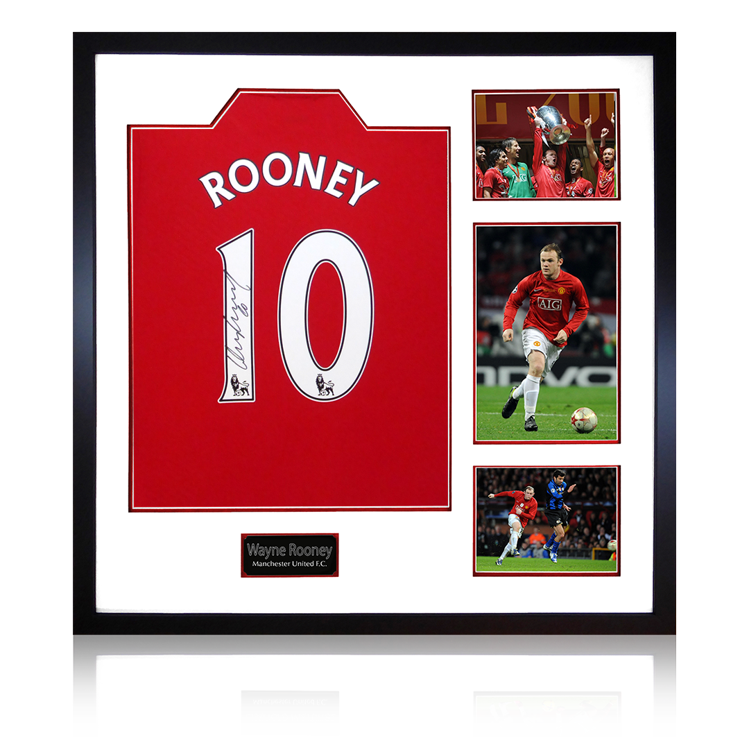 Wayne Rooney Signed Manchester United Shirt Elite Frame