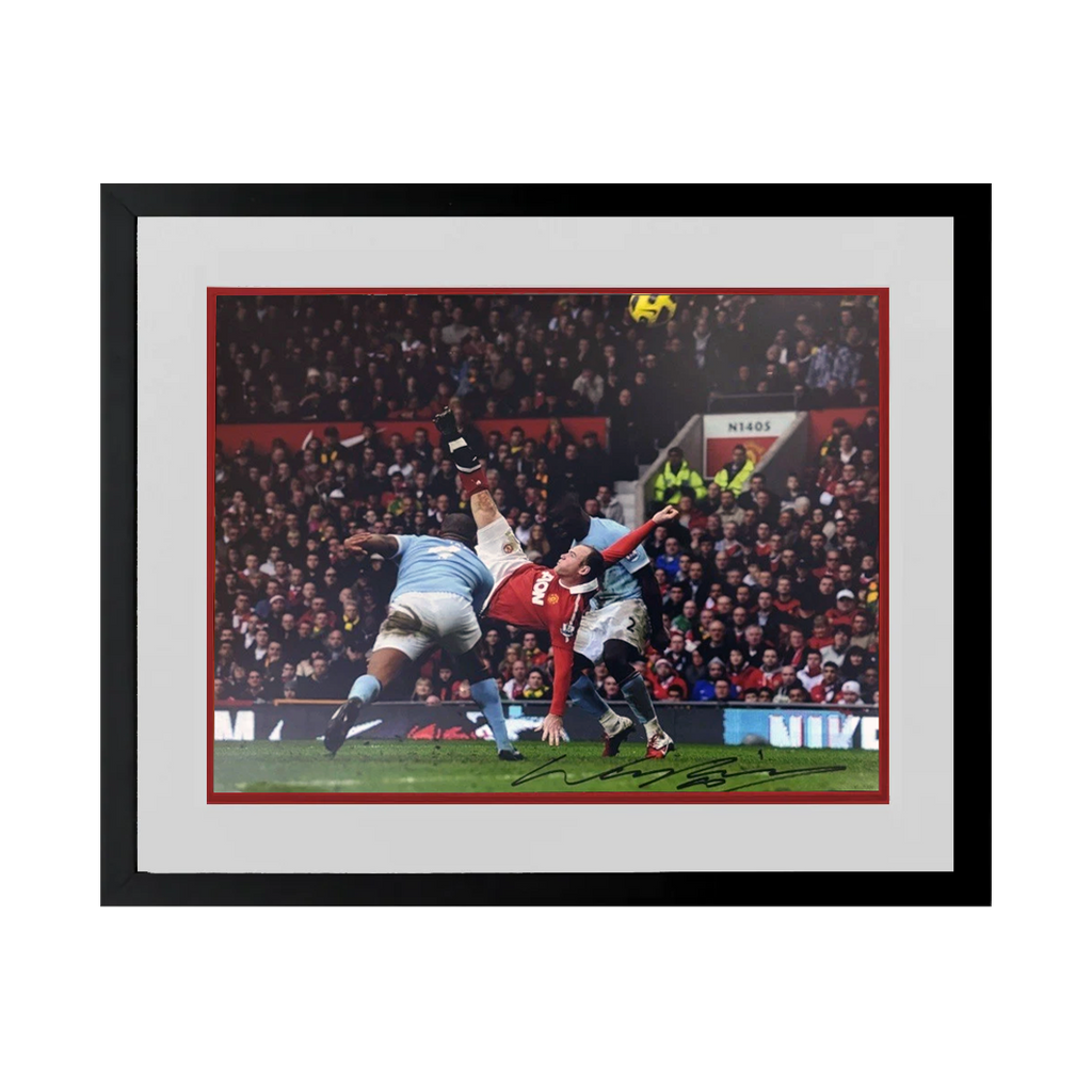 Wayne Rooney Signed Manchester United 16x12 Image Deluxe Mount Frame