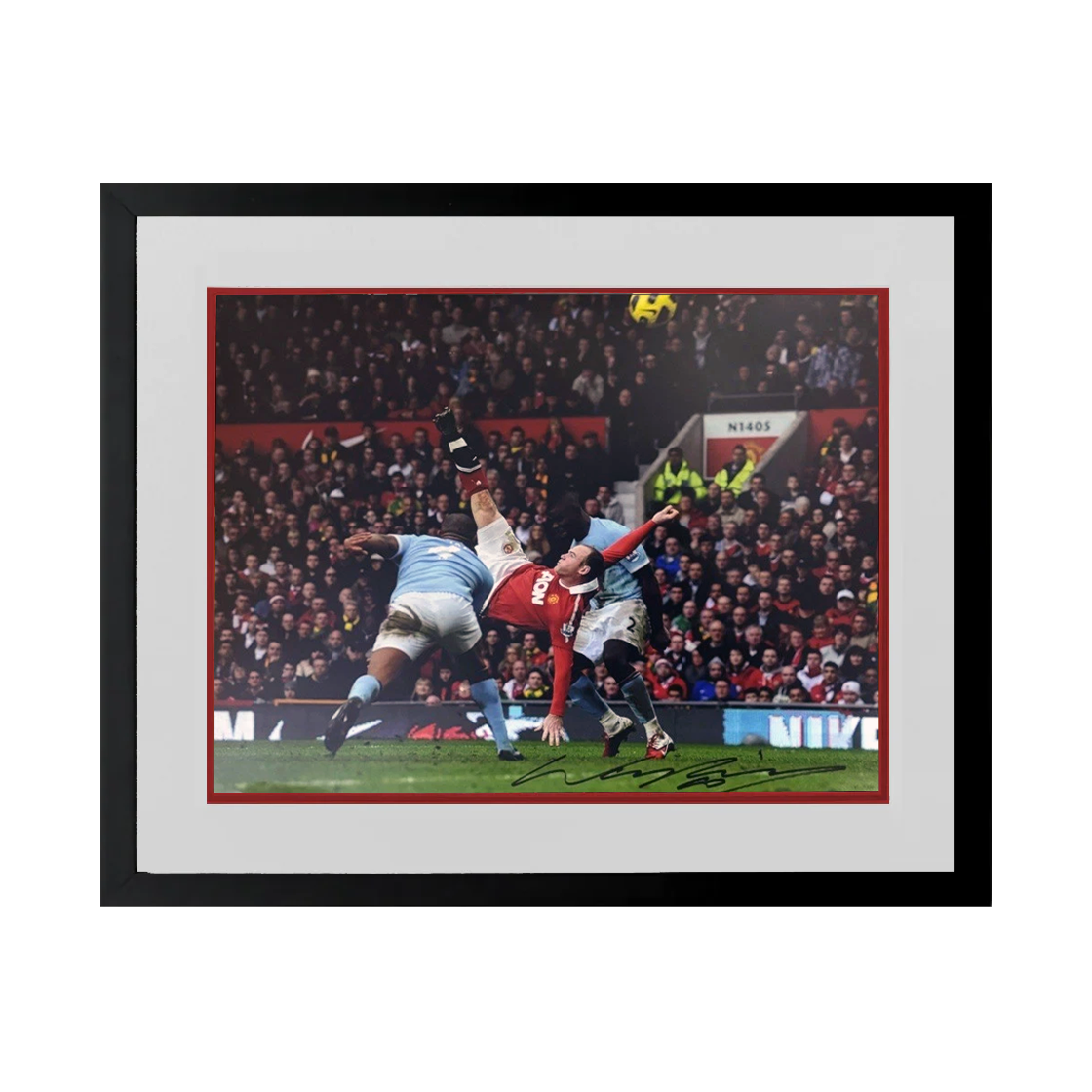 Wayne Rooney Signed Manchester United 16x12 Image Deluxe Mount Frame