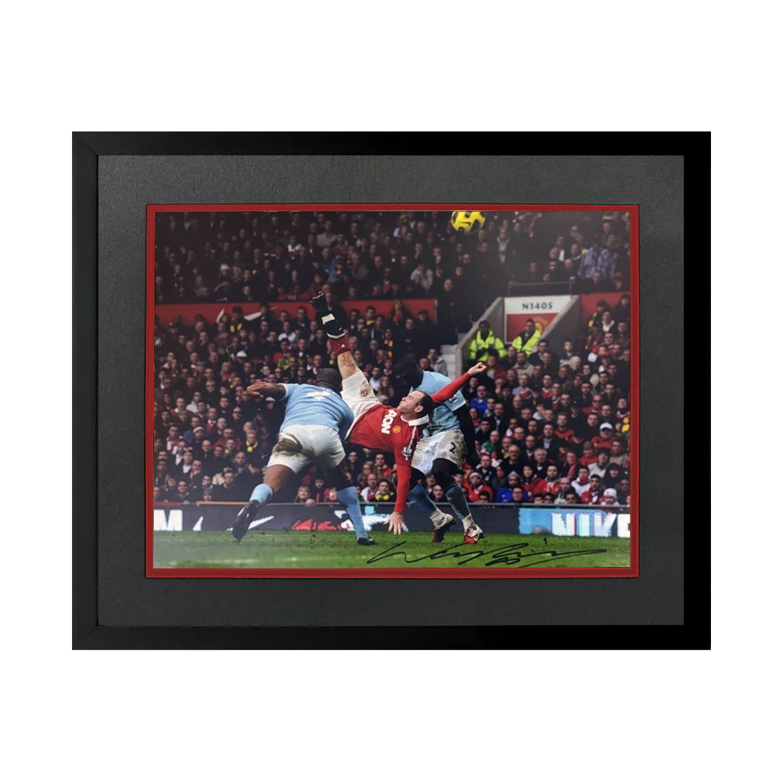 Wayne Rooney Signed Manchester United 16x12 Image Deluxe Mount Frame