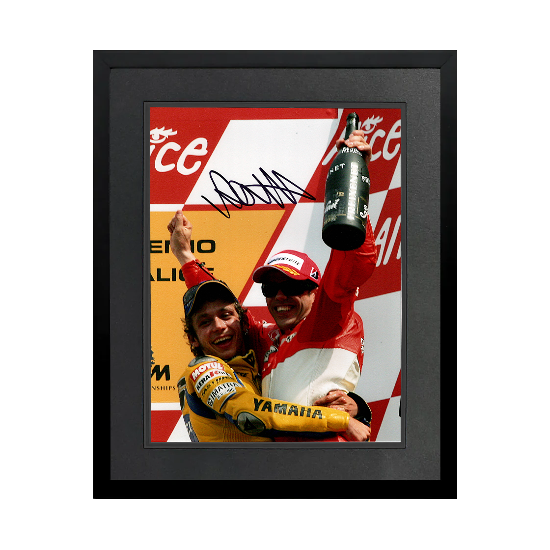 Valentino Rossi Signed MotoGP 16x12 Image Deluxe Mount Frame