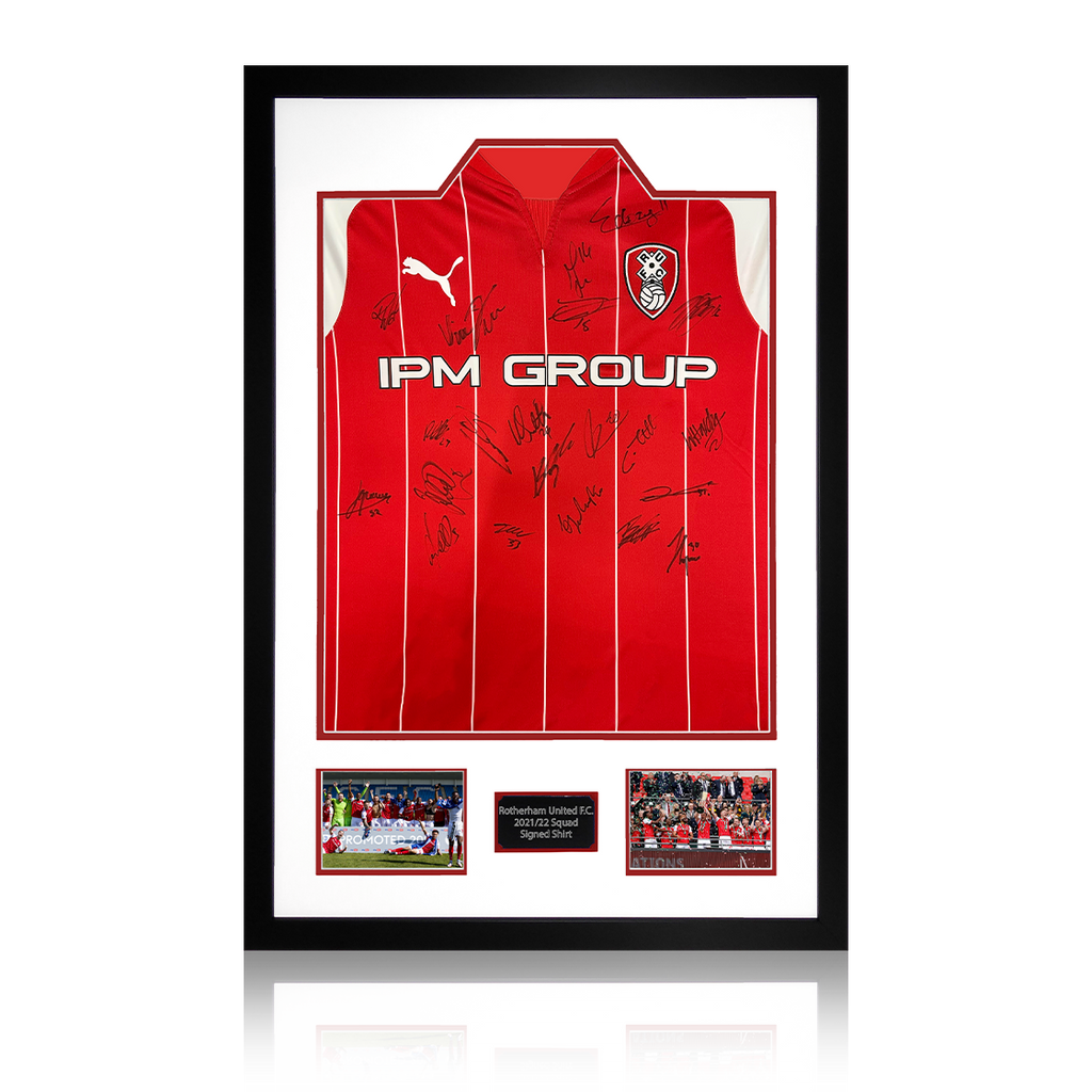Rotherham United Squad Signed 2021-22 Shirt Premium Frame