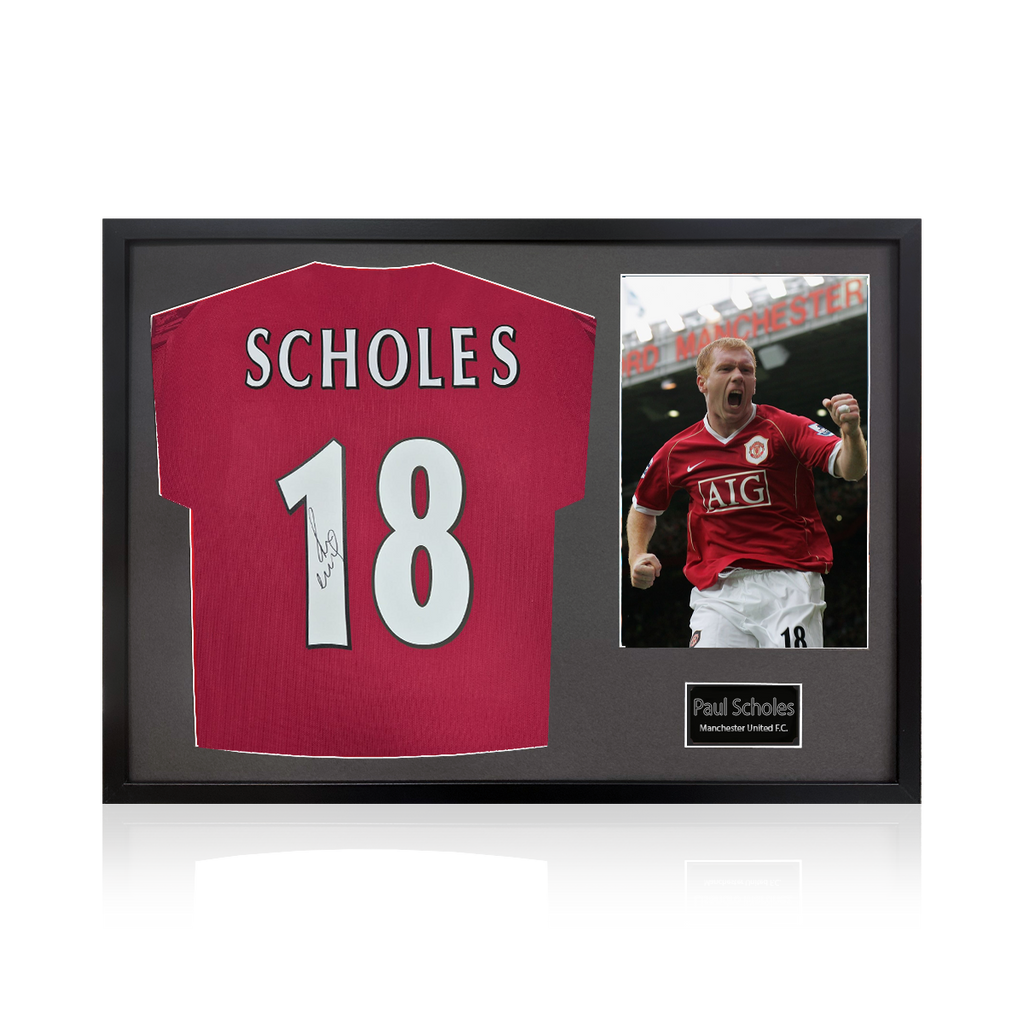 Paul Scholes Signed Manchester United Shirt Classic Frame