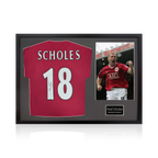 Paul Scholes Signed Manchester United Shirt Classic Frame