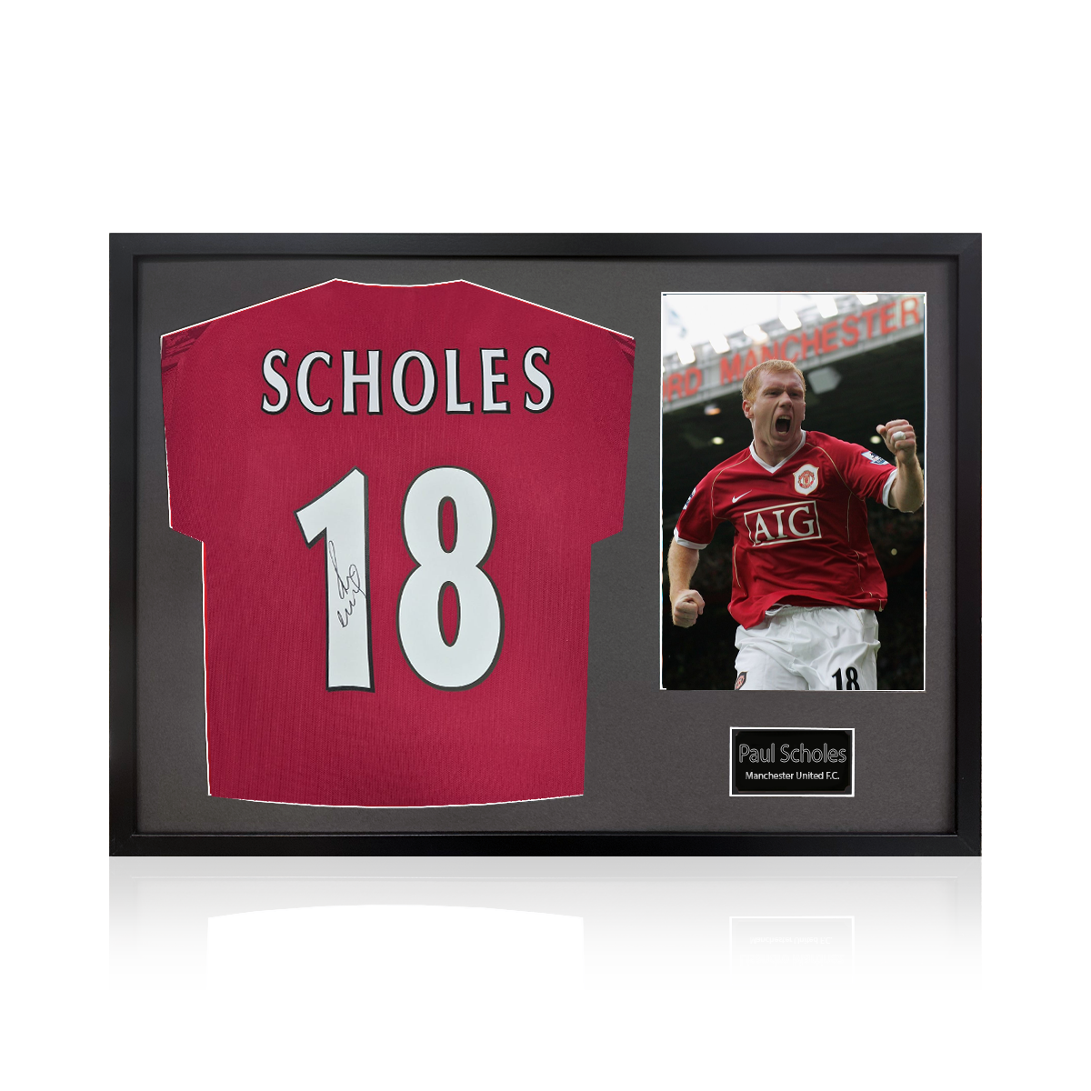 Paul Scholes Signed Manchester United Shirt Classic Frame