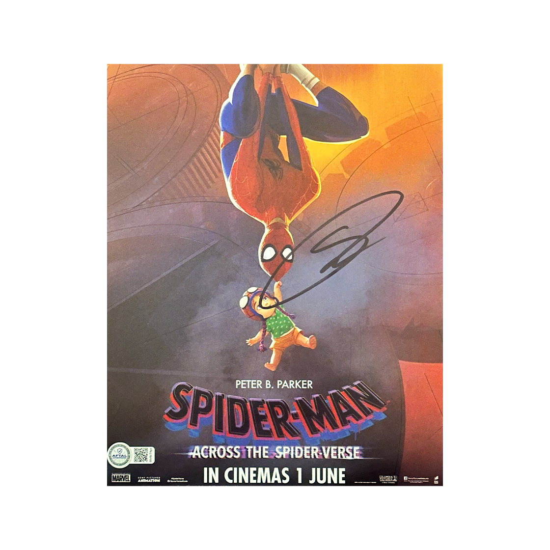 Shameik Moore Signed Spider-Man Across The Spider-Verse 10x8 Image 2 (AFTAL Authenticated)