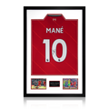 Sadio Mane Signed 21/22 Liverpool Shirt Display