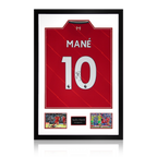 Sadio Mane Signed 21/22 Liverpool Shirt Display