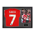 Bukayo Saka Signed Arsenal Champions Shirt Classic Frame