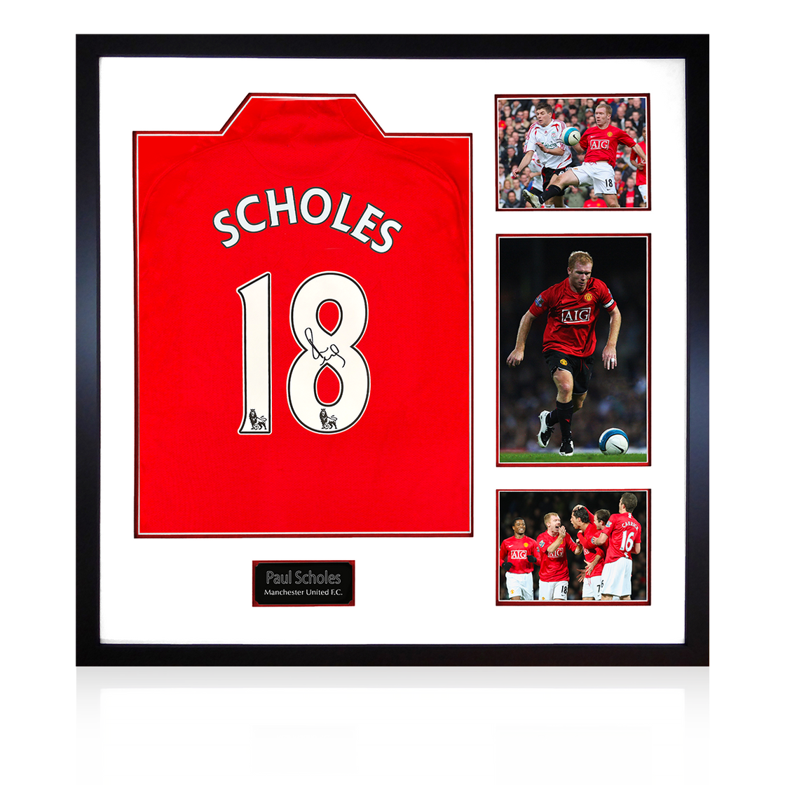 Paul Scholes Signed Manchester United Premier League Shirt Elite Frame