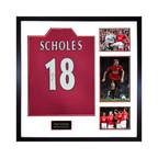 Paul Scholes Signed Manchester United Shirt Elite Frame