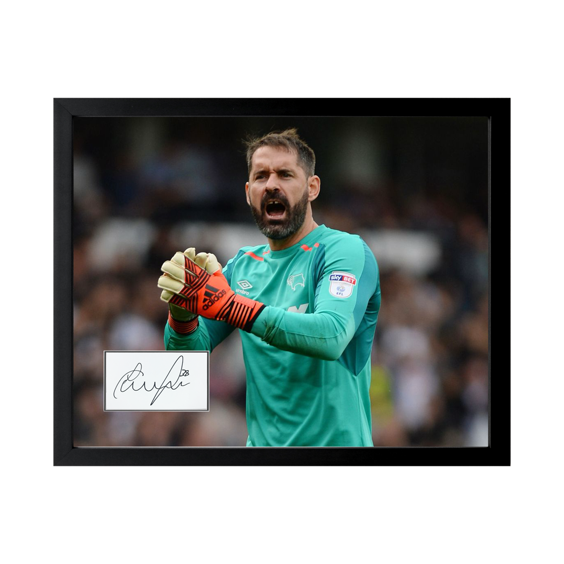 Scott Carson Signed Derby County Cut Deluxe Mount Frame