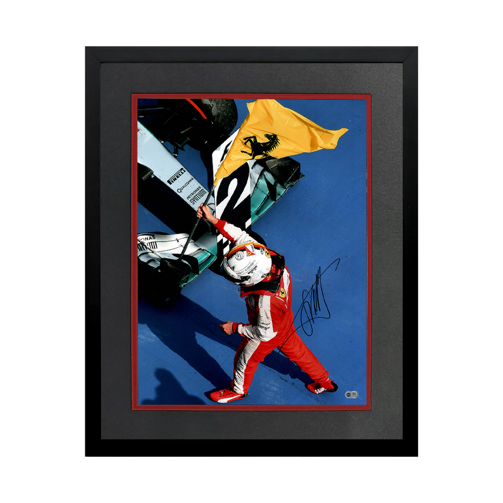 Sebastian Vettel Signed 16x12 Image Deluxe Mount Frame