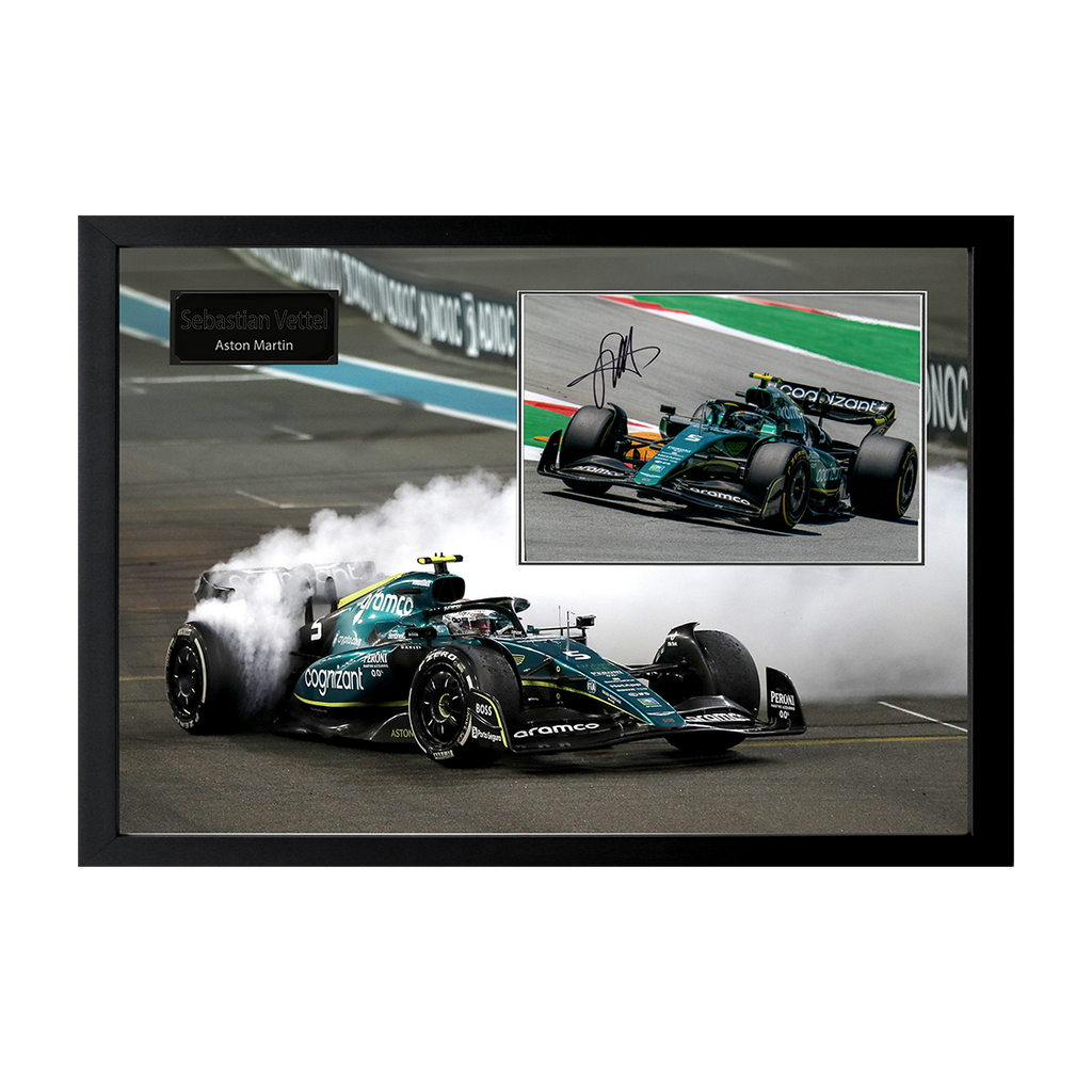Sebastian Vettel Signed 16x12 Image Cut Iconic Frame (ACG Cert)