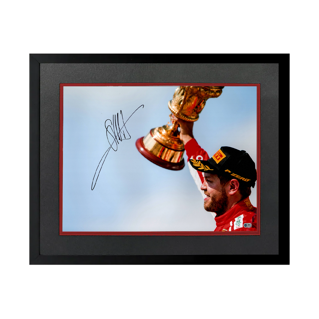 Sebastian Vettel Signed 16x12 Image Deluxe Mount Frame (ACG Cert)