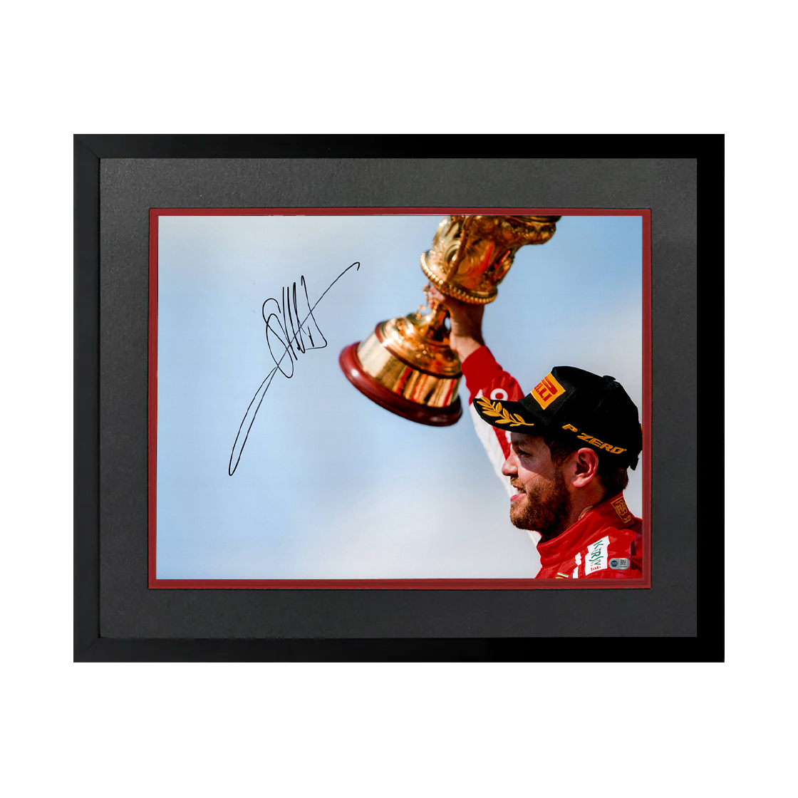 Sebastian Vettel Signed 16x12 Image Deluxe Mount Frame (ACG Cert)