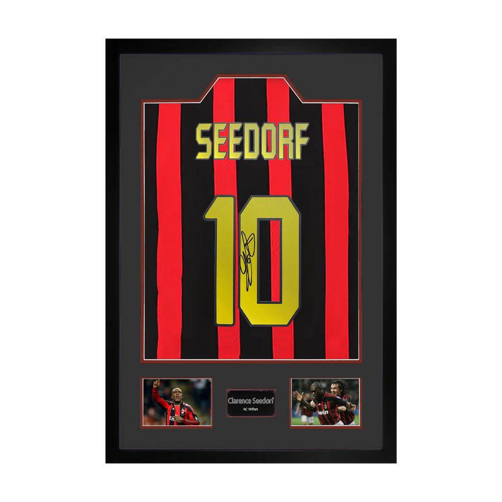 Clarence Seedorf Signed AC Milan Shirt Premium Frame