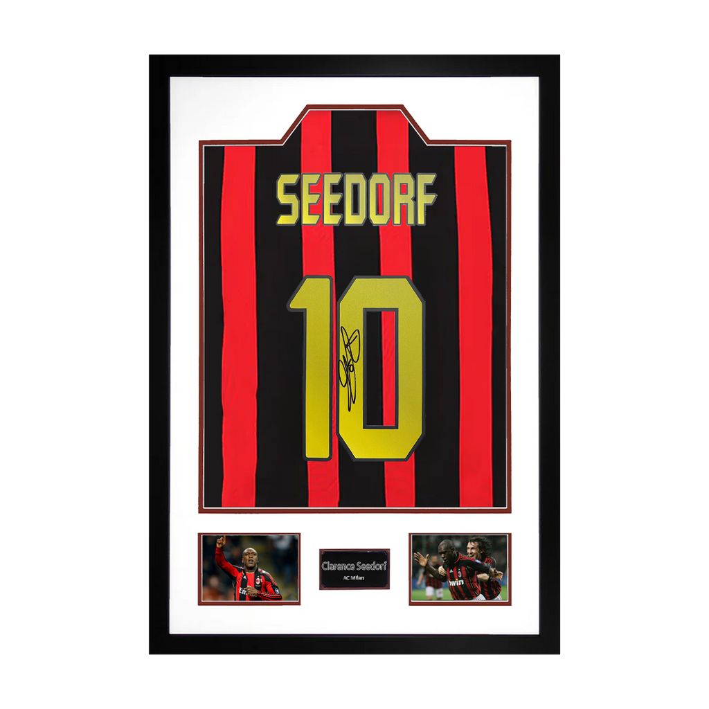 Clarence Seedorf Signed AC Milan Shirt Premium Frame