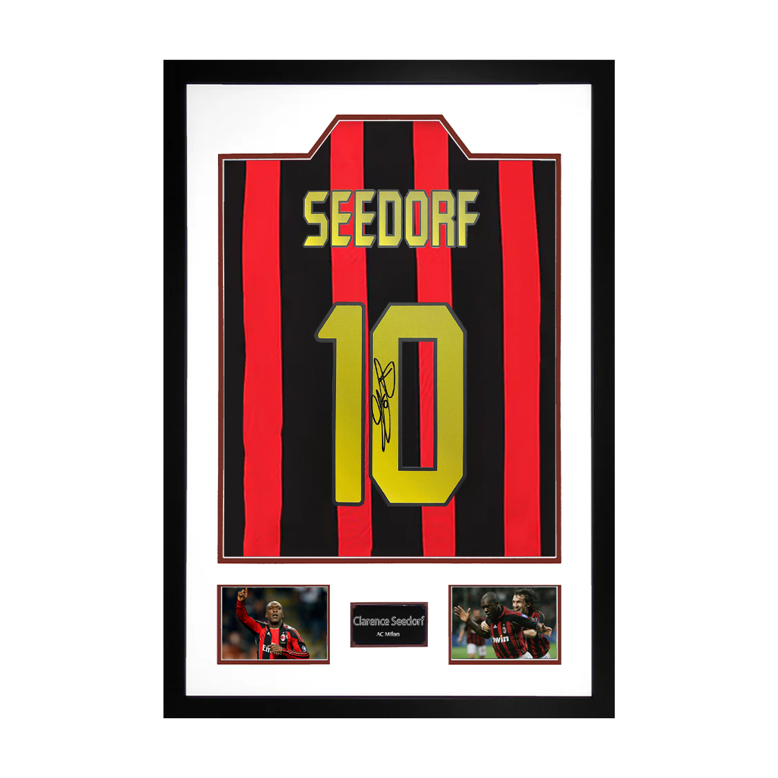 Clarence Seedorf Signed AC Milan Shirt Premium Frame