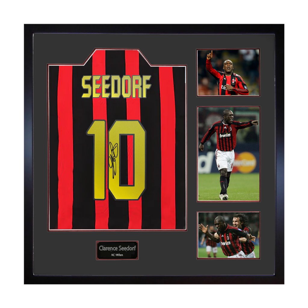 Clarence Seedorf Signed AC Milan Shirt Elite Frame