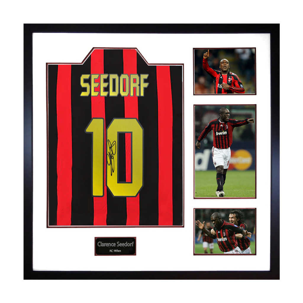Clarence Seedorf Signed AC Milan Shirt Elite Frame