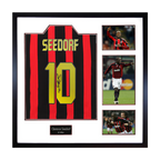 Clarence Seedorf Signed AC Milan Shirt Elite Frame