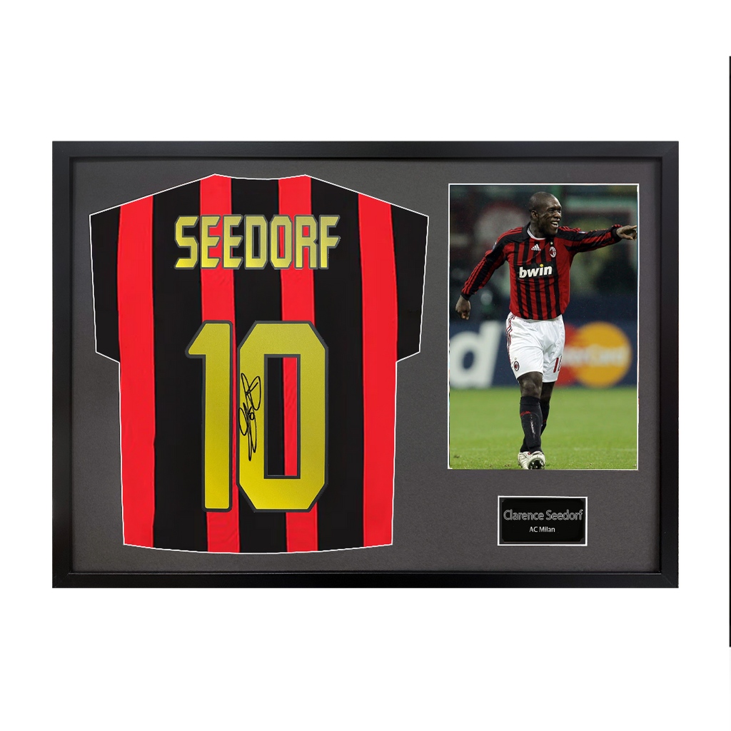 Clarence Seedorf Signed AC Milan Shirt Classic Frame