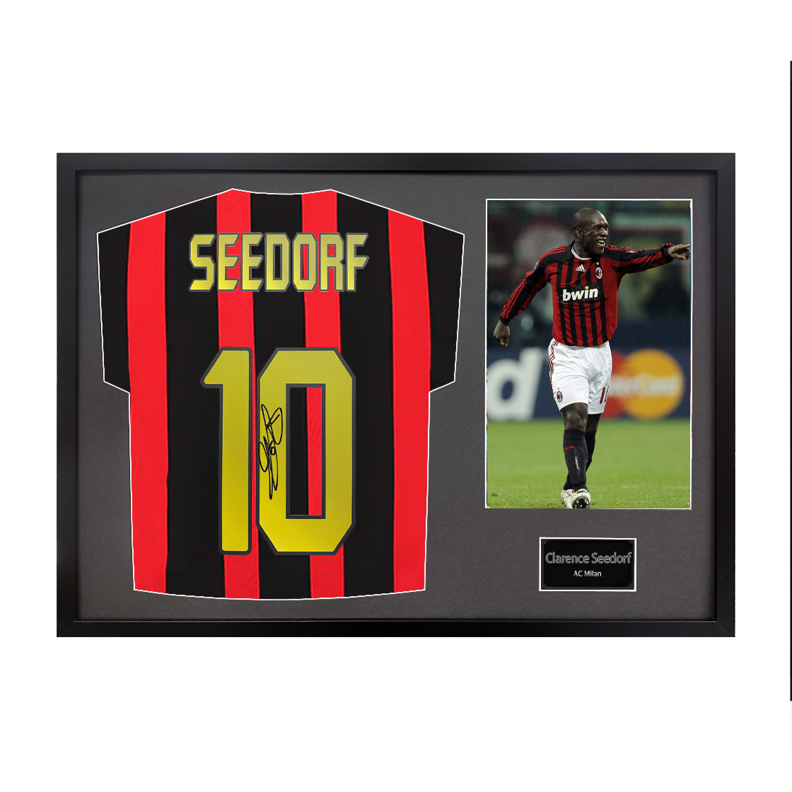 Clarence Seedorf Signed AC Milan Shirt Classic Frame
