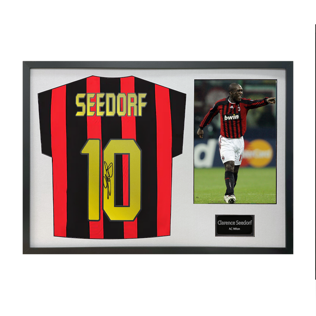 Clarence Seedorf Signed AC Milan Shirt Classic Frame