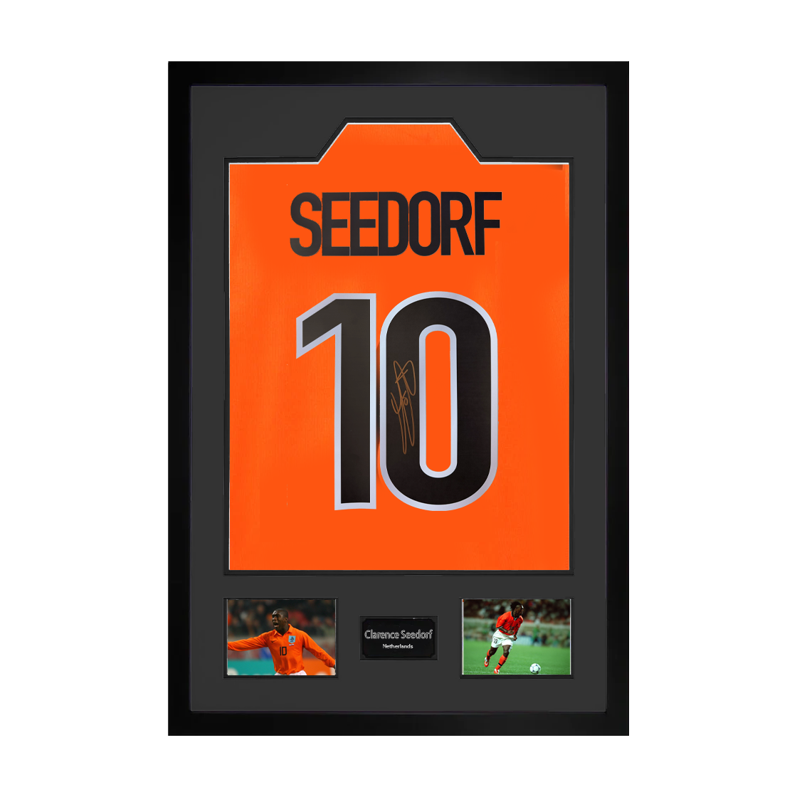 Clarence Seedorf Signed Netherlands Shirt Premium Frame