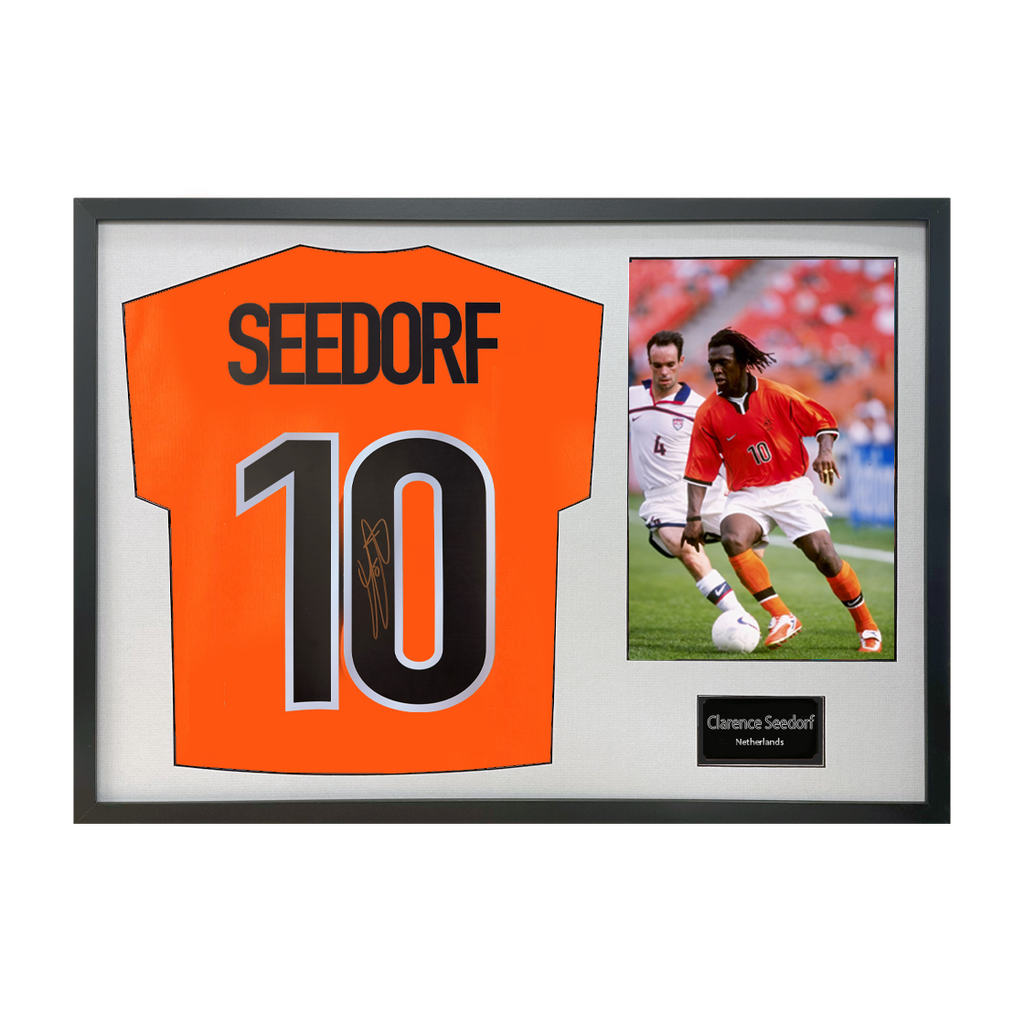 Clarence Seedorf Signed Netherlands Shirt Classic Frame