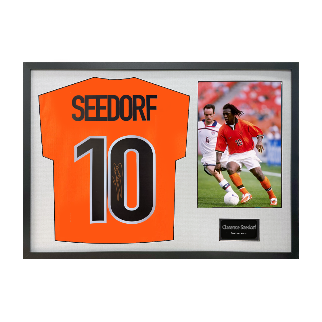 Clarence Seedorf Signed Netherlands Shirt Classic Frame