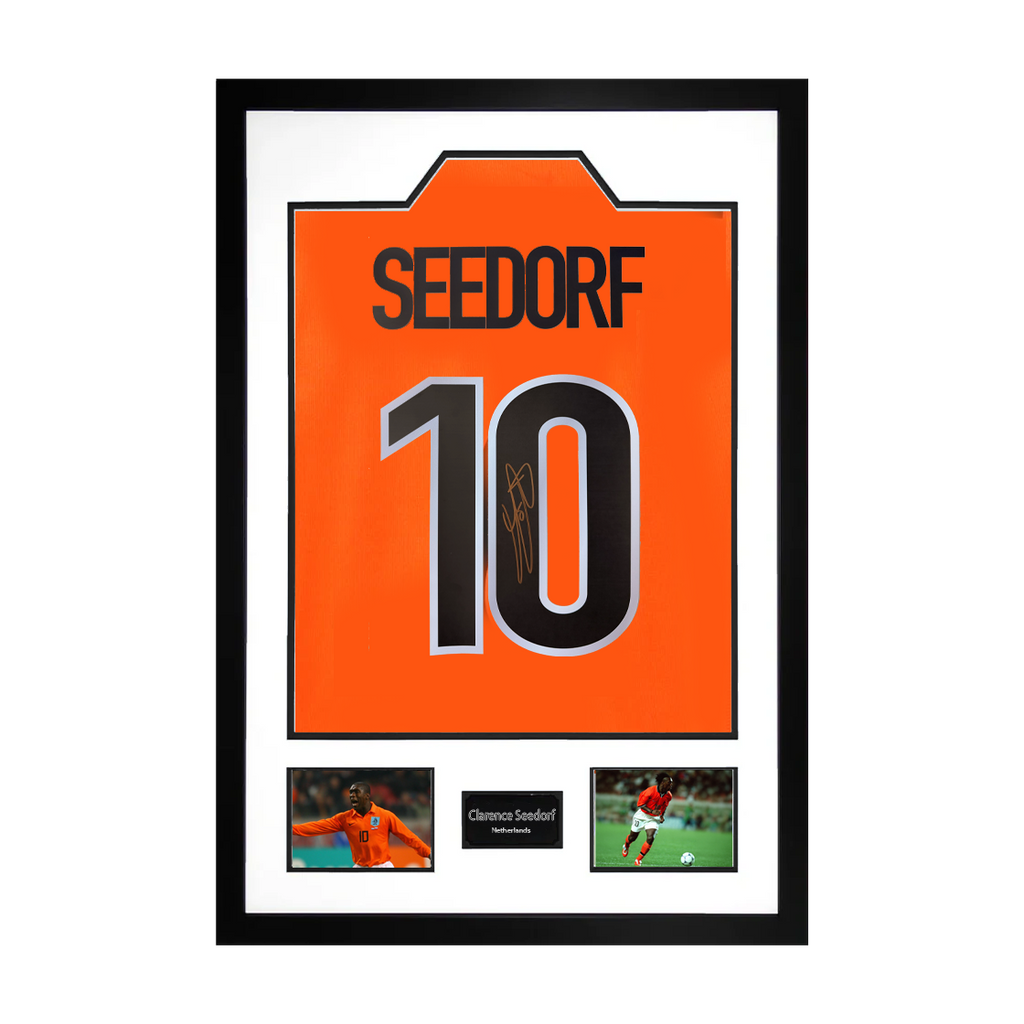 Clarence Seedorf Signed Netherlands Shirt Premium Frame