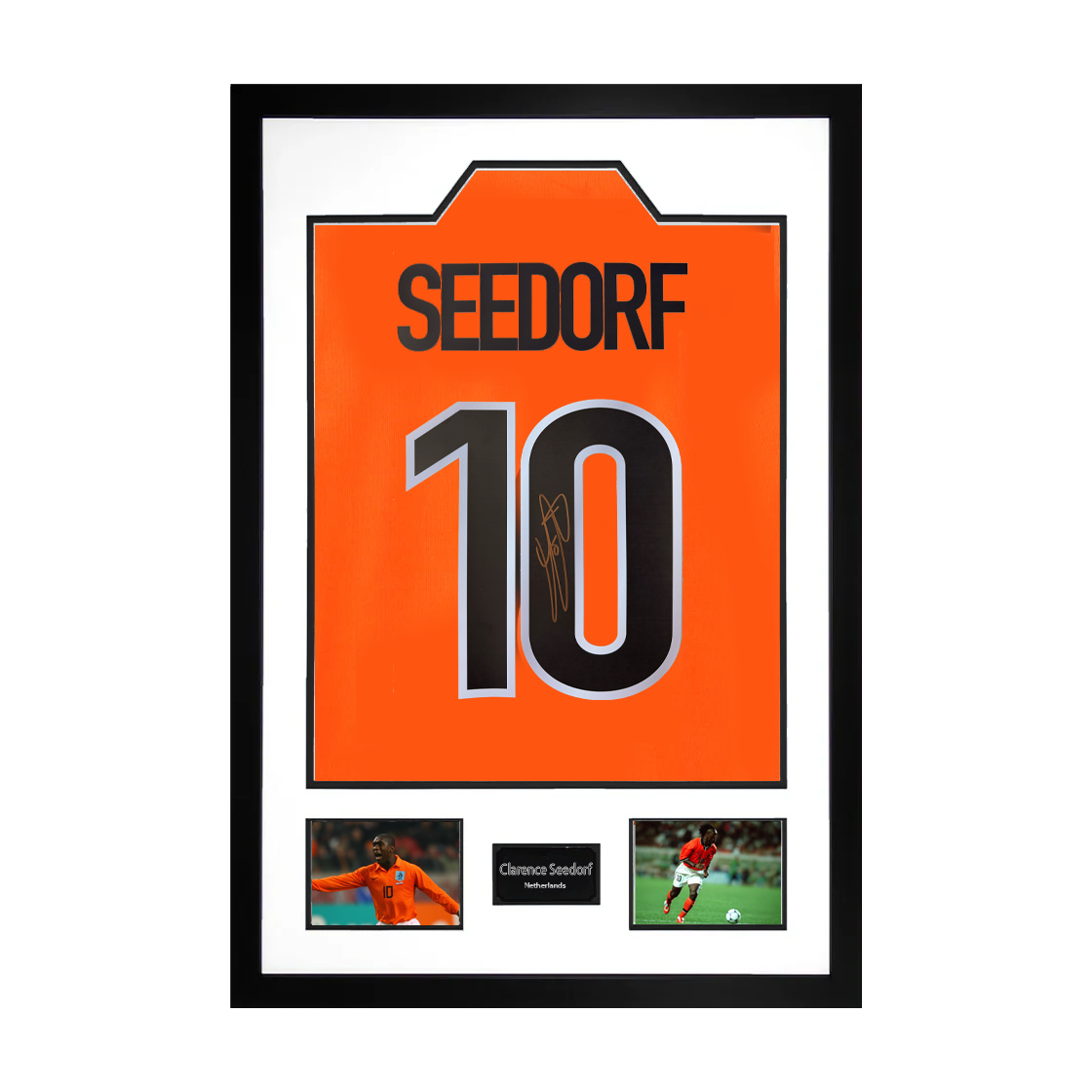 Clarence Seedorf Signed Netherlands Shirt Premium Frame