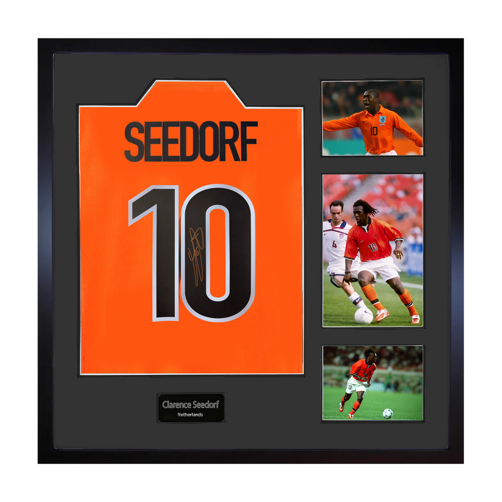 Clarence Seedorf Signed Netherlands Shirt Elite Frame