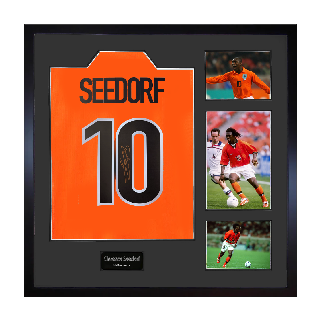 Clarence Seedorf Signed Netherlands Shirt Elite Frame