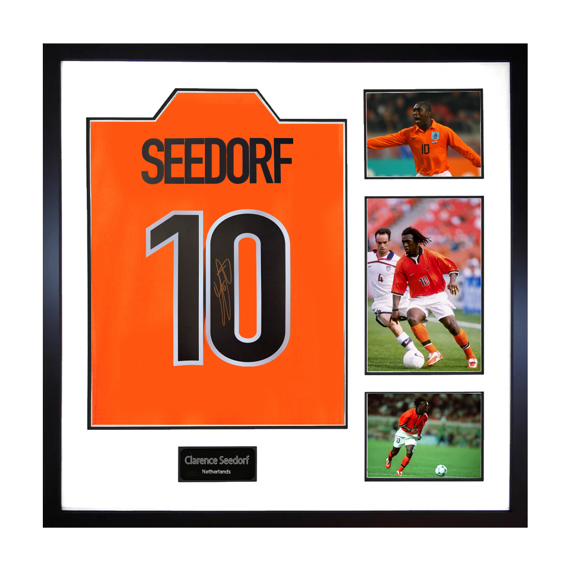 Clarence Seedorf Signed Netherlands Shirt Elite Frame