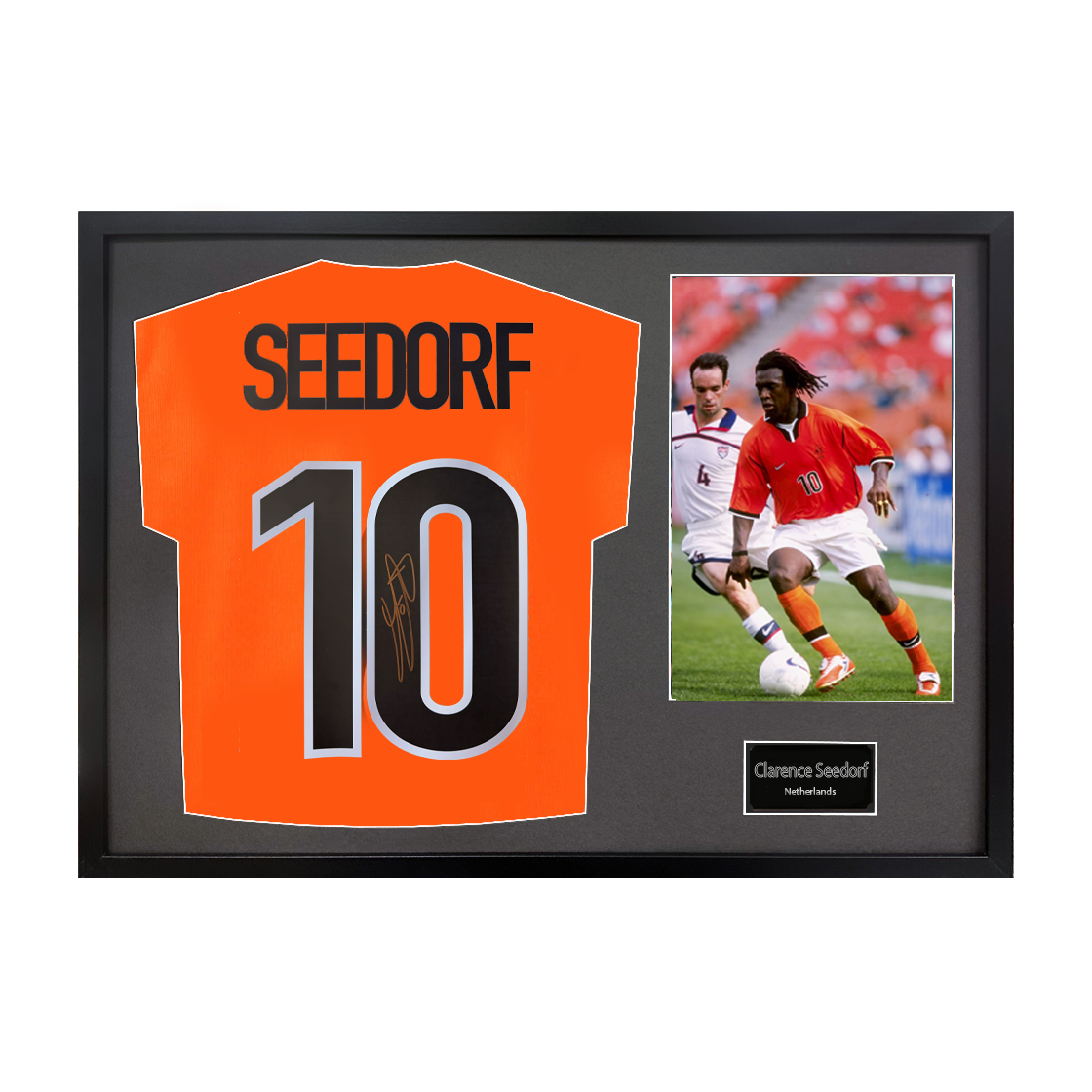 Clarence Seedorf Signed Netherlands Shirt Classic Frame