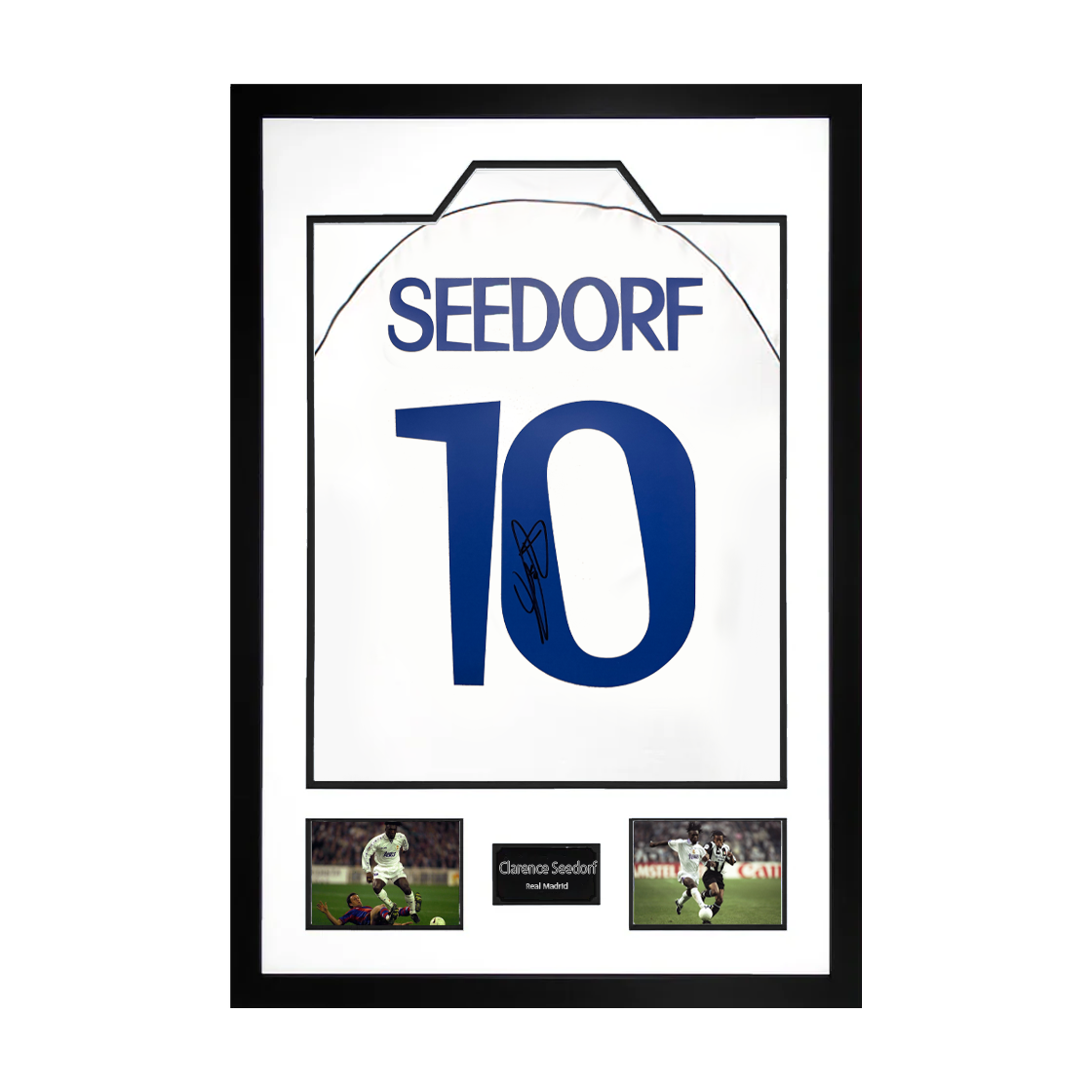 Clarence Seedorf Signed Real Madrid Shirt Premium Frame